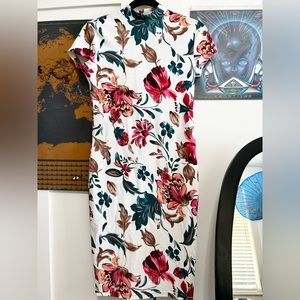 High neck, floral, bodycon Shein dress